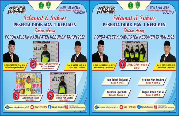 MAN 1 Kebumen Sabet Enam Juara Pada Event POPDA 2022