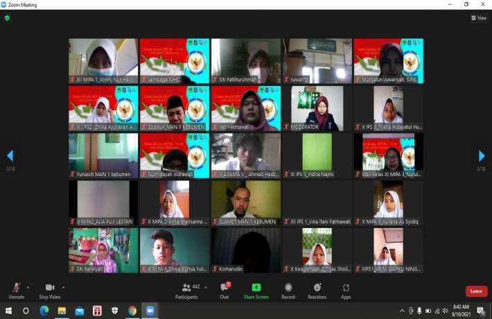 OSIS MAN 1 KEBUMEN GELAR KELAS KEBANGSAAN PERINGATAN HUT RI KE-76