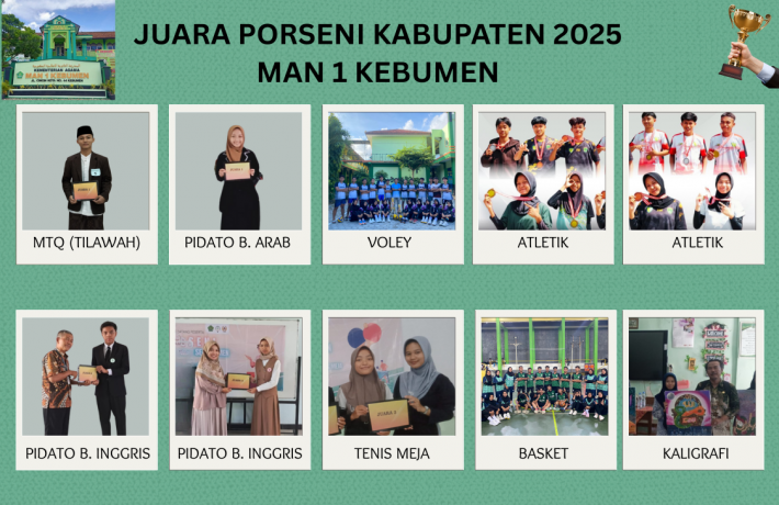 MAN 1 Kebumen Raih Juara Umum PORSENI Tingkat Kabupaten 2025